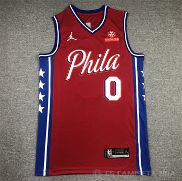 Camiseta Tyrese Maxey #0 Philadelphia 76ers Statement 2020-21 Rojo