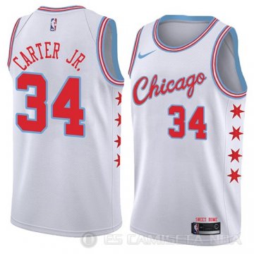 Camiseta Wendell Carter Jr. #34 Chicago Bulls Ciudad 2018 Blanco