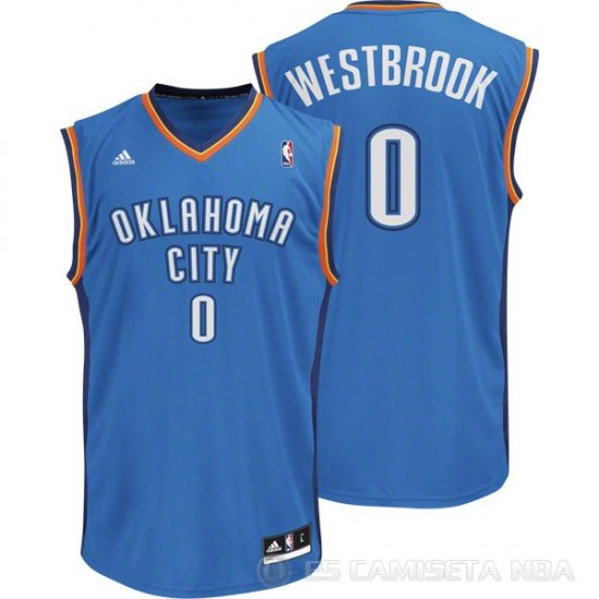 Camiseta Westbrook #0 Oklahoma City Thunder Azul - Haga un click en la imagen para cerrar