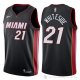 Camiseta Whiteside #21 Miami Heat Autentico 2017-18 Negro