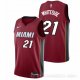 Camiseta Whiteside #21 Miami Heat Autentico 2017-18 Rojo