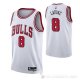 Camiseta Zach Lavine NO 8 Chicago Bulls Association 2021 Blanco