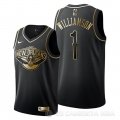 Camiseta Zion Williamson #1 Golden Edition New Orleans Pelicans Negro
