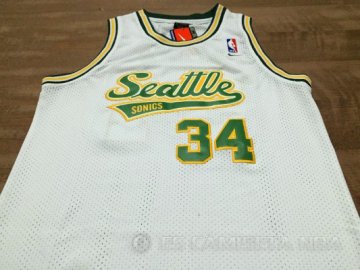 Camiseta retro Allen Sonics #34 Seattle SuperSonics Blanco