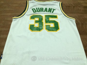 Camiseta retro Durant Sonics #35 Seattle SuperSonics Blanco