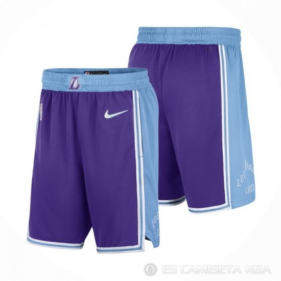 Pantalone Los Angeles Lakers Ciudad 2021-22 Violeta - Haga un click en la imagen para cerrar
