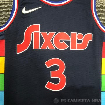 Camiseta Allen Iverson NO 3 Philadelphia 76ers Ciudad 2021-22 Azul