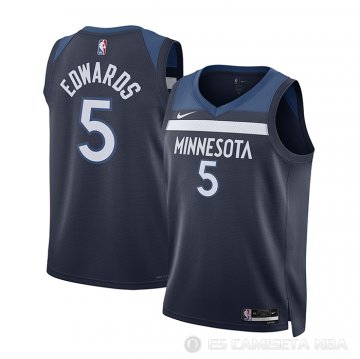 Camiseta Anthony Edwards #5 Minnesota Timberwolves Nino Icon Azul