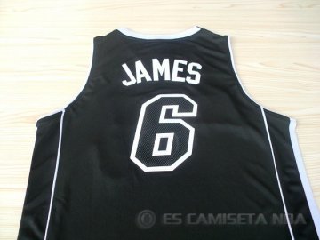 Camiseta Back to James #6 Miami Heat Negro