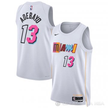 Camiseta Bam Adebayo #13 Miami Heat Ciudad 2022-23 Blanco