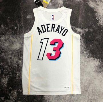 Camiseta Bam Adebayo #13 Miami Heat Ciudad 2022-23 Blanco