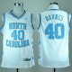 Camiseta Barnes #40 North Carolina Tar Heels NCAA Blanco