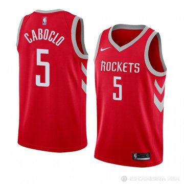 Camiseta Bruno Caboclo #5 Houston Rockets Icon 2018 Rojo