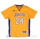 Camiseta Bryant #24 Los Angeles Lakers Manga Corta Amarillo