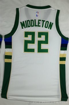 Camiseta Middleton #22 Milwaukee Bucks Blanco