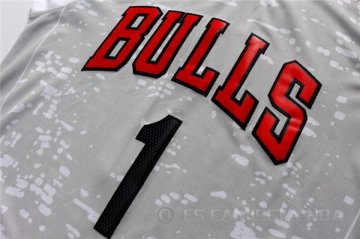 Camiseta Bulls Rose #1 Luces de la ciudad Gris