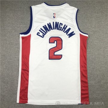 Camiseta Cade Cunningham NO 2 Detroit Pistons Association Blanco