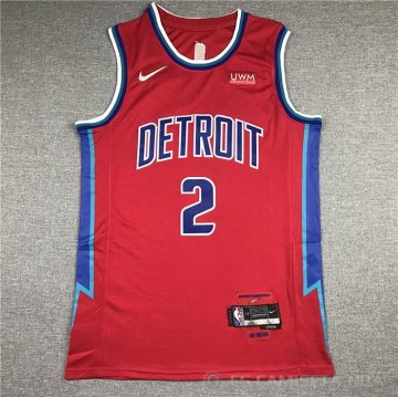 Camiseta Cade Cunningham #2 Detroit Pistons Ciudad 2021-22 Rojo