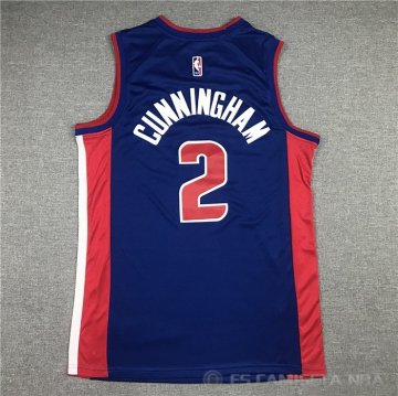 Camiseta Cade Cunningham NO 2 Detroit Pistons Icon Azul