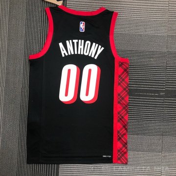 Camiseta Carmelo Anthony NO 00 Portland Trail Blazers Ciudad 2021-22 Negro