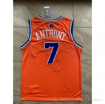 Camiseta Carmelo Anthony #7 New York Knicks Naranja