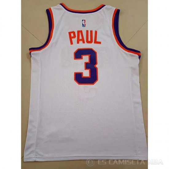 Camiseta Chris Paul NO 3 Phoenix Suns Association 2021 Blanco - Haga un click en la imagen para cerrar