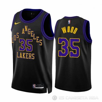 Camiseta Christian Wood #35 Los Angeles Lakers Ciudad 2023-24 Negro