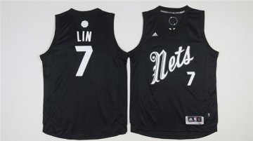 Camiseta Christmas Day Brooklyn Nets Lin #7 Negro 2016