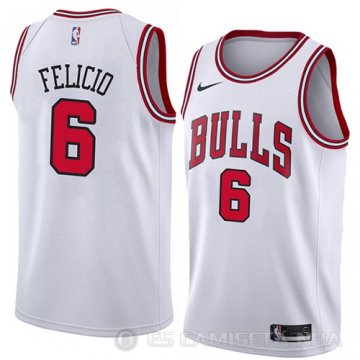 Camiseta Cristiano Felicio #6 Chicago Bulls Association 2018 Blanco