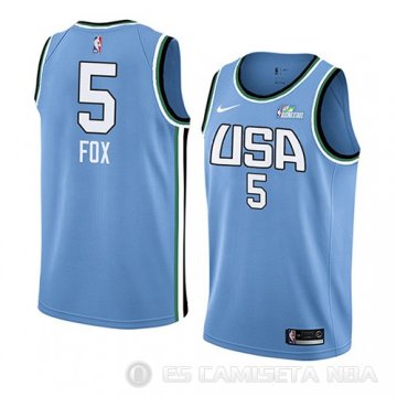 Camiseta De\'aaron Fox #5 2019 Rising Star World Azul