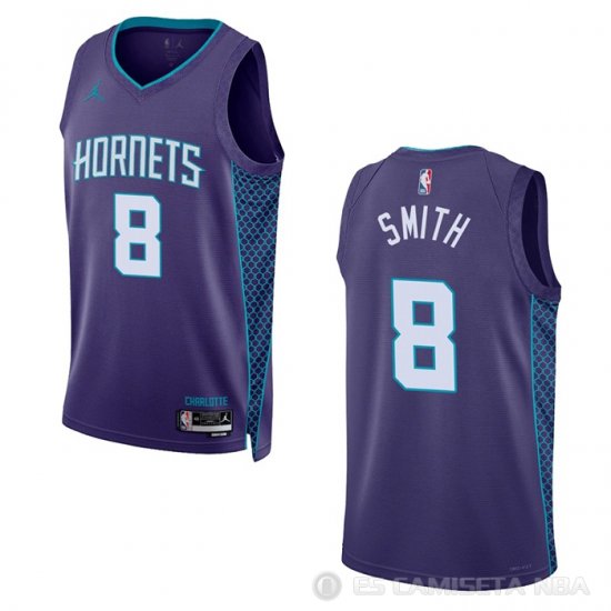 Camiseta Dennis Smith #8 Charlotte Hornets Statement 2022-23 Violeta - Haga un click en la imagen para cerrar