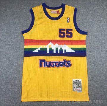Camiseta Dikembe Mutombo NO 55 Denver Nuggets Mitchell & Ness 1991-92 Amarillo