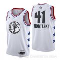 Camiseta Dirk Nowitzki #41 All Star 2019 Dallas Mavericks Blanco