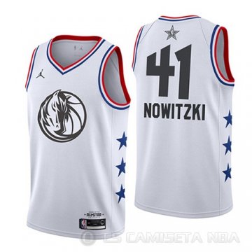 Camiseta Dirk Nowitzki #41 All Star 2019 Dallas Mavericks Blanco