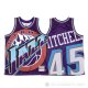 Camiseta Donovan Mitchell #45 Utah Jazz Mitchell & Ness Big Face Violeta