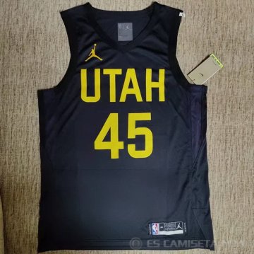 Camiseta Donovan Mitchell #45 Utah Jazz Statement Autentico 2022-23 Negro