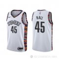 Camiseta Donta Hall #45 Brooklyn Nets Ciudad 2020 Blanco