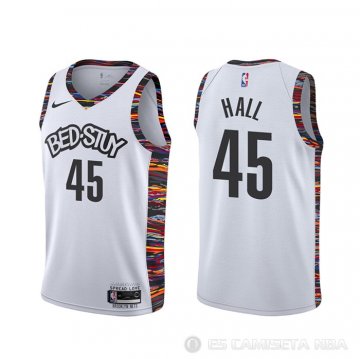 Camiseta Donta Hall #45 Brooklyn Nets Ciudad 2020 Blanco
