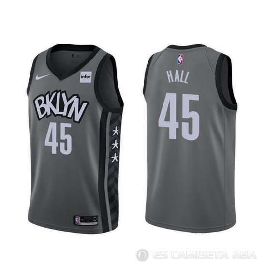 Camiseta Donta Hall #45 Brooklyn Nets Statement 2020 Gris - Haga un click en la imagen para cerrar