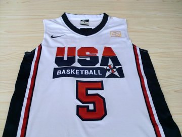 Camiseta Durant #5 USA 1992 Blanco