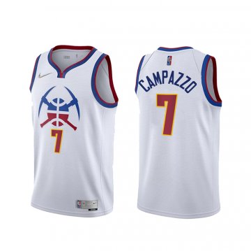 Camiseta Facundo Campazzo NO 7 Denver Nuggets Earned 2020-21 Blanco