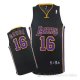 Camiseta Gasol #16 Los Angeles Lakers Negro Violeta