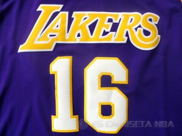 Camiseta Gasol #16 Los Angeles Lakers Violeta