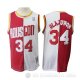 Camiseta Hakeem Olajuwon #34 Houston Rockets Retro Rojo Blanco