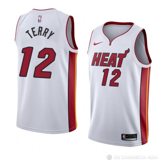 Camiseta Heat Emanuel Terry #12 Miami Heat Association 2018 Blanco - Haga un click en la imagen para cerrar