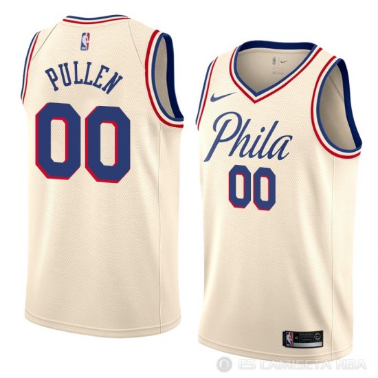 Camiseta Jacob Pullen #00 Philadelphia 76ers Ciudad 2018 Crema - Haga un click en la imagen para cerrar