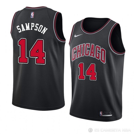 Camiseta Jakarr Sampson #14 Chicago Bulls Statement 2018 Negro - Haga un click en la imagen para cerrar