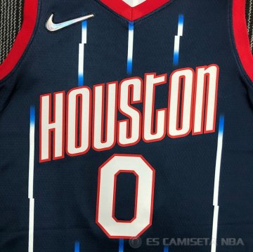 Camiseta Jalen Green #0 Houston Rockets Ciudad 2021-22 Azul