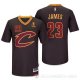 Camiseta James #23 Cleveland Cavaliers Autentico Manga Corta Negro