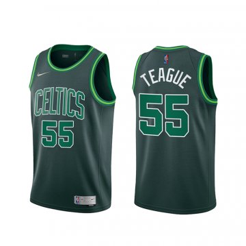 Camiseta Jeff Teague NO 55 Boston Celtics Earned 2020-21 Verde